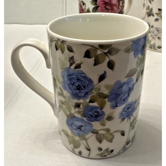 Home Essentials Roses Floral Tea Coffee Mug 12 Oz. Set of 6 Vintage EUC - Picture 4 of 15